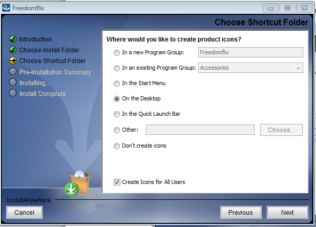 Downloadable Icon Shortcut Folder